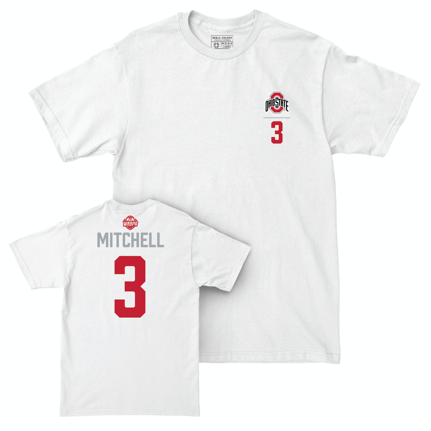Ohio State Women's Basketball White Logo Comfort Colors Tee - Kelsey Mitchell