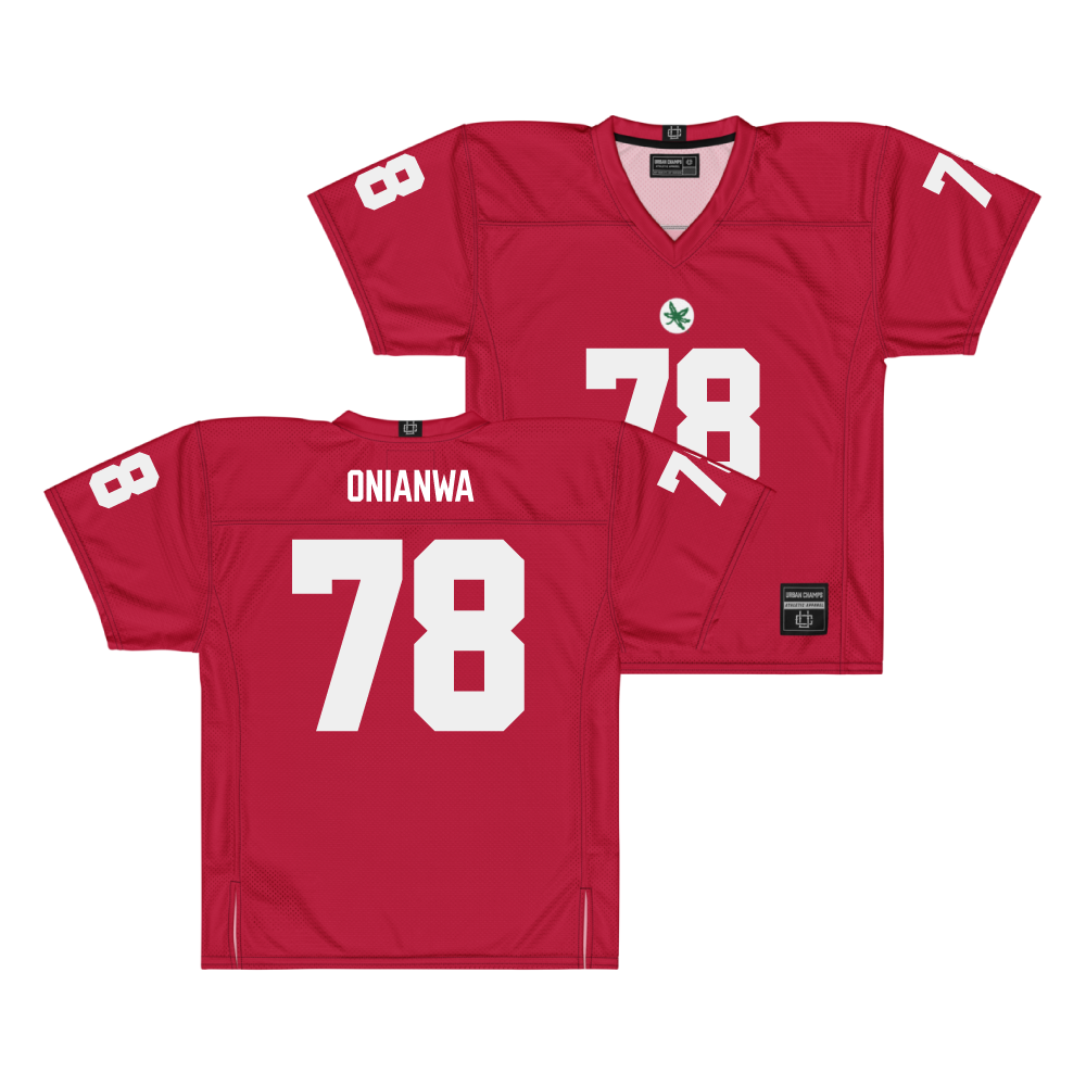 Ohio State Football Scarlet Jersey - Ethan Onianwa