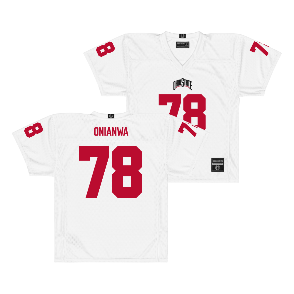 Ohio State Football White Jersey - Ethan Onianwa