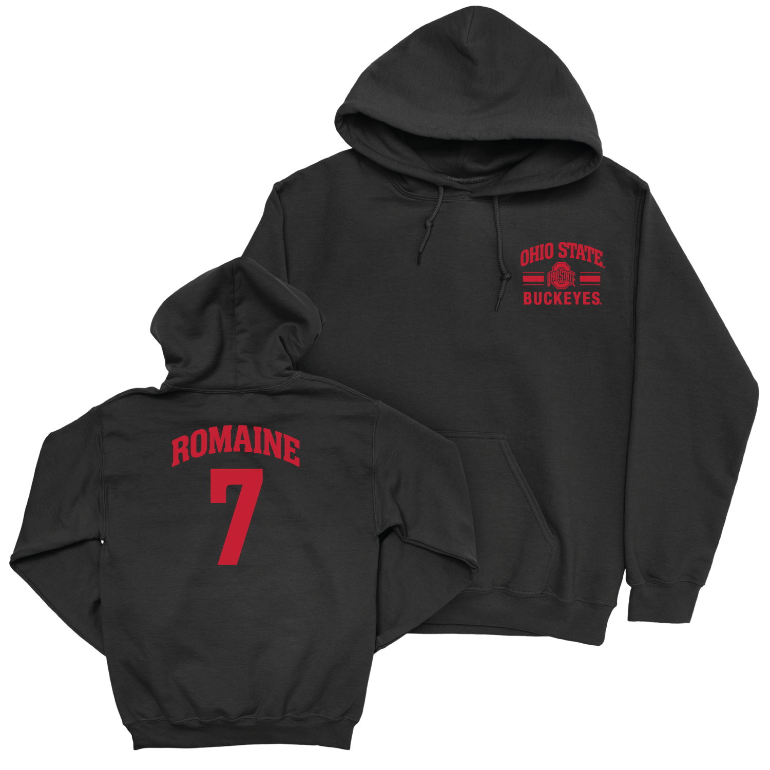 Ohio State Men's Ice Hockey Black Victory Hoodie - Chris Romaine | #7