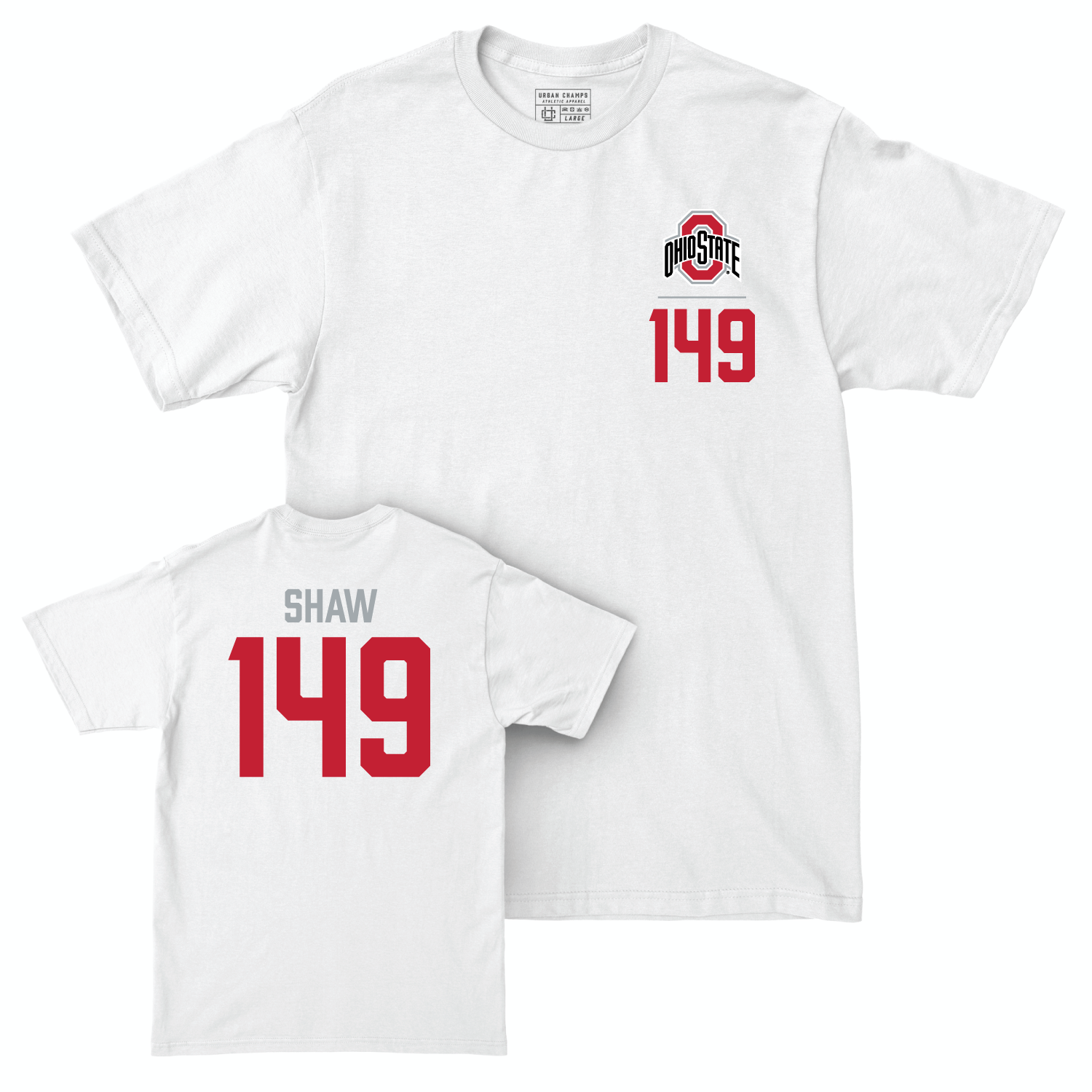 Ohio State Men's Wrestling White Logo Comfort Colors Tee - Maddox Shaw