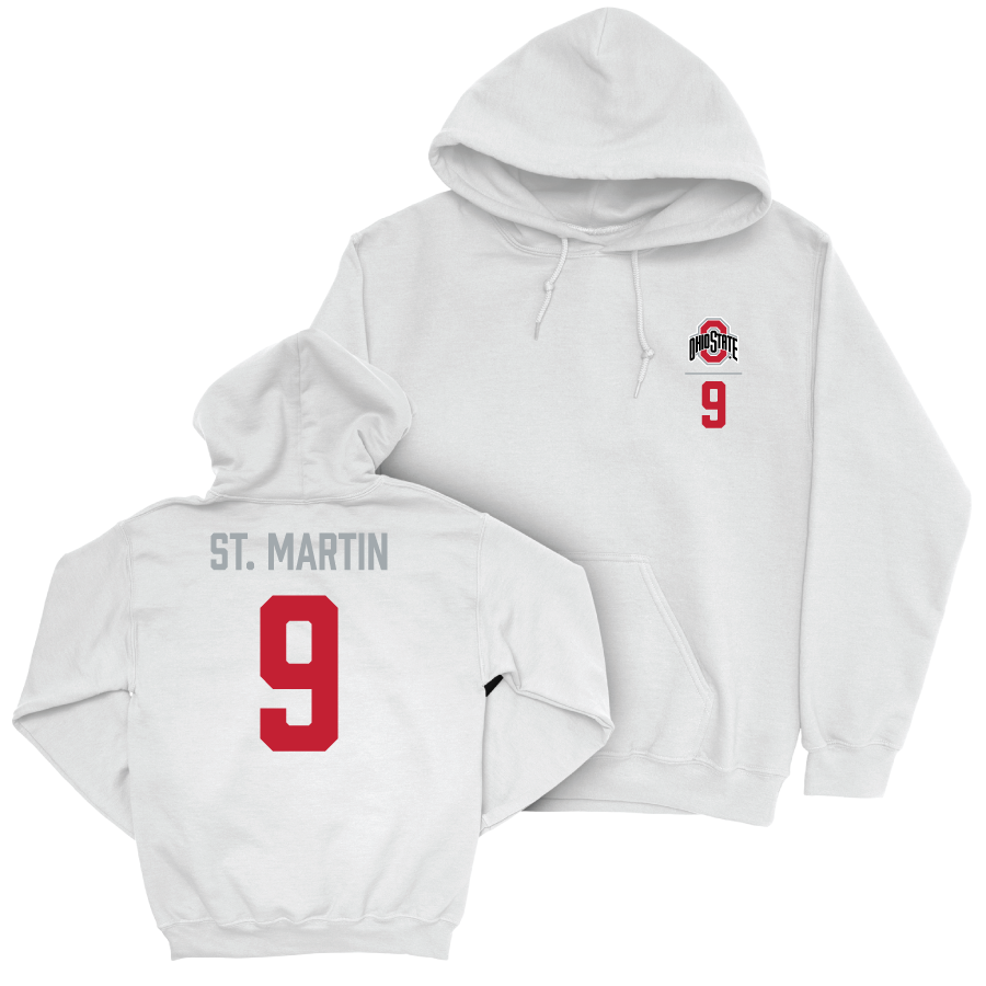 Ohio State Women's Ice Hockey White Logo Hoodie - Josie St. Martin | #9