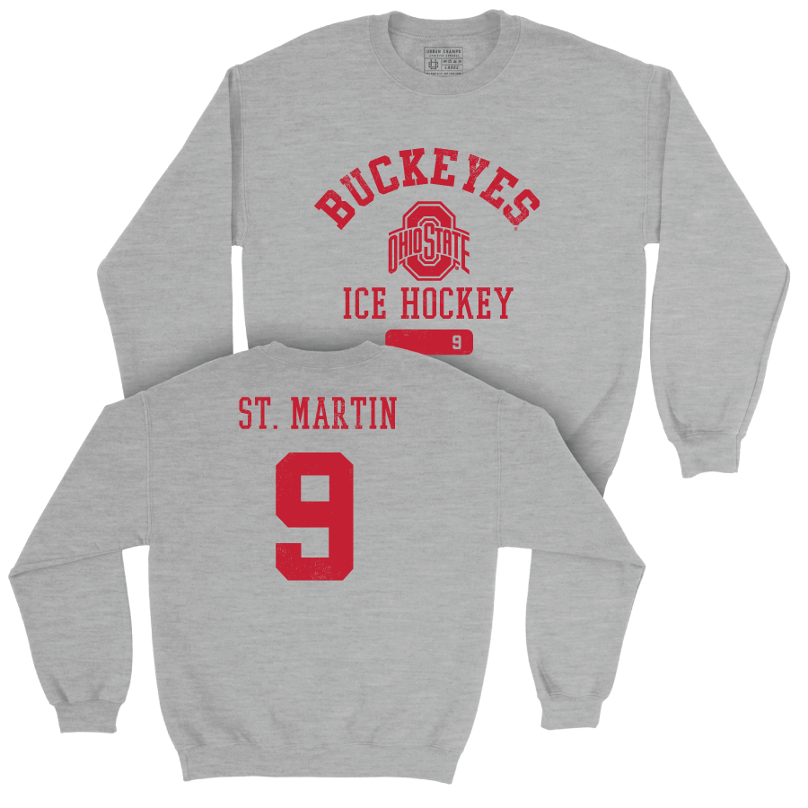 Ohio State Women's Ice Hockey Sport Grey Varsity Crew - Josie St. Martin | #9