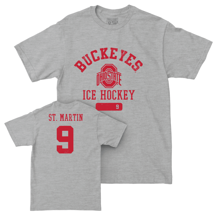 Ohio State Women's Ice Hockey Sport Grey Varsity Tee - Josie St. Martin | #9