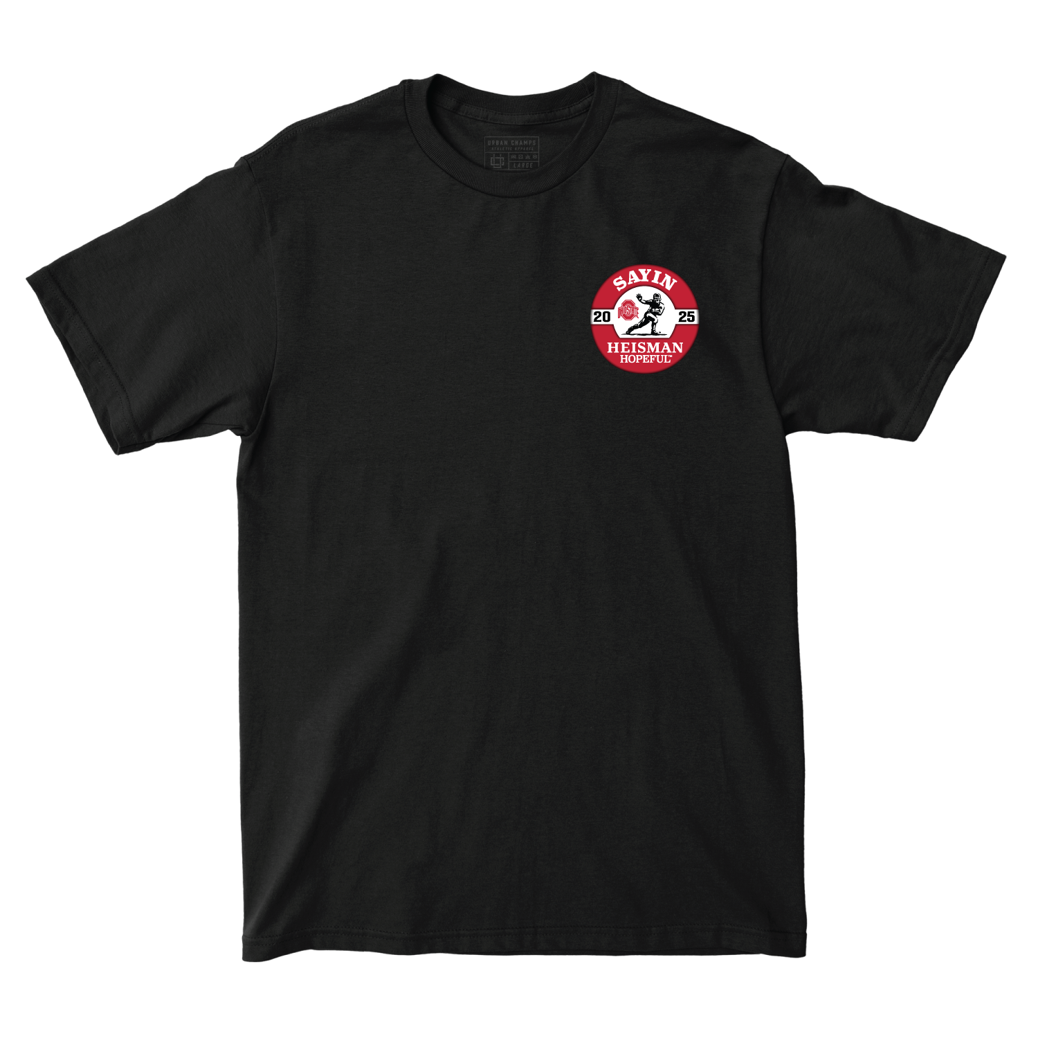 EXCLUSIVE RELEASE: Julian Sayin Heisman Button Black Tee