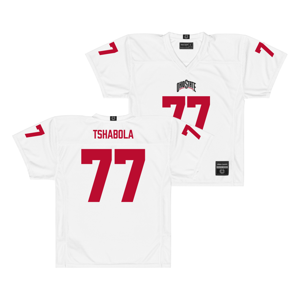 Ohio State Football White Jersey - Teg Tshabola