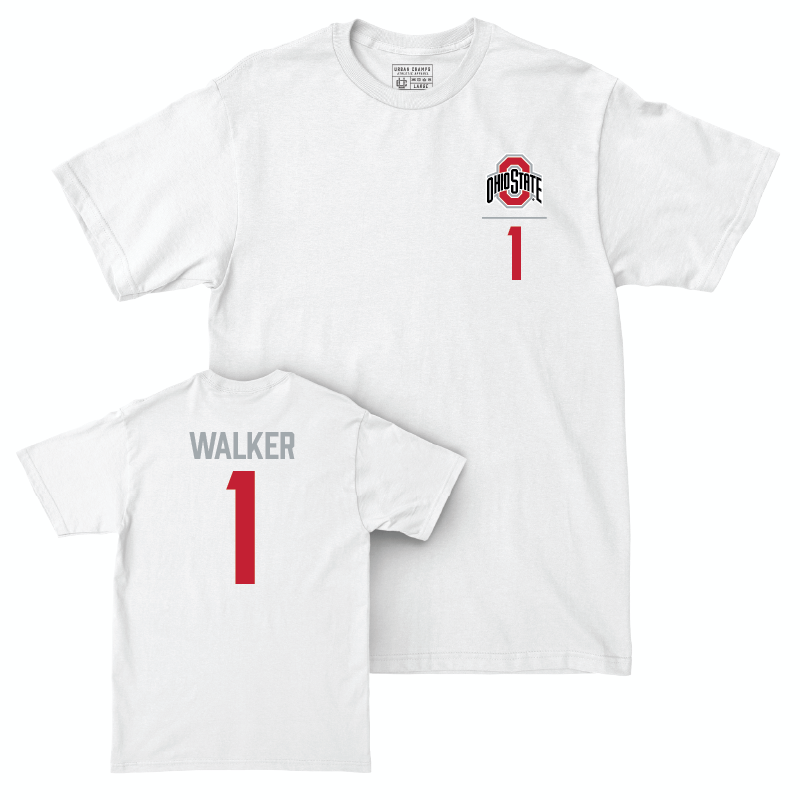 Ohio State Men's Lacrosse White Logo Comfort Colors Tee - Jewel Walker | #1