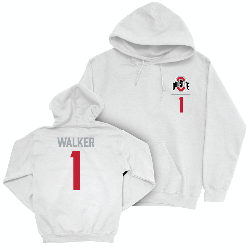 Ohio State Men's Lacrosse White Logo Hoodie - Jewel Walker | #1