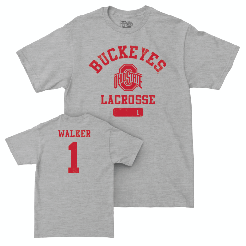 Ohio State Men's Lacrosse Sport Grey Varsity Tee - Jewel Walker | #1