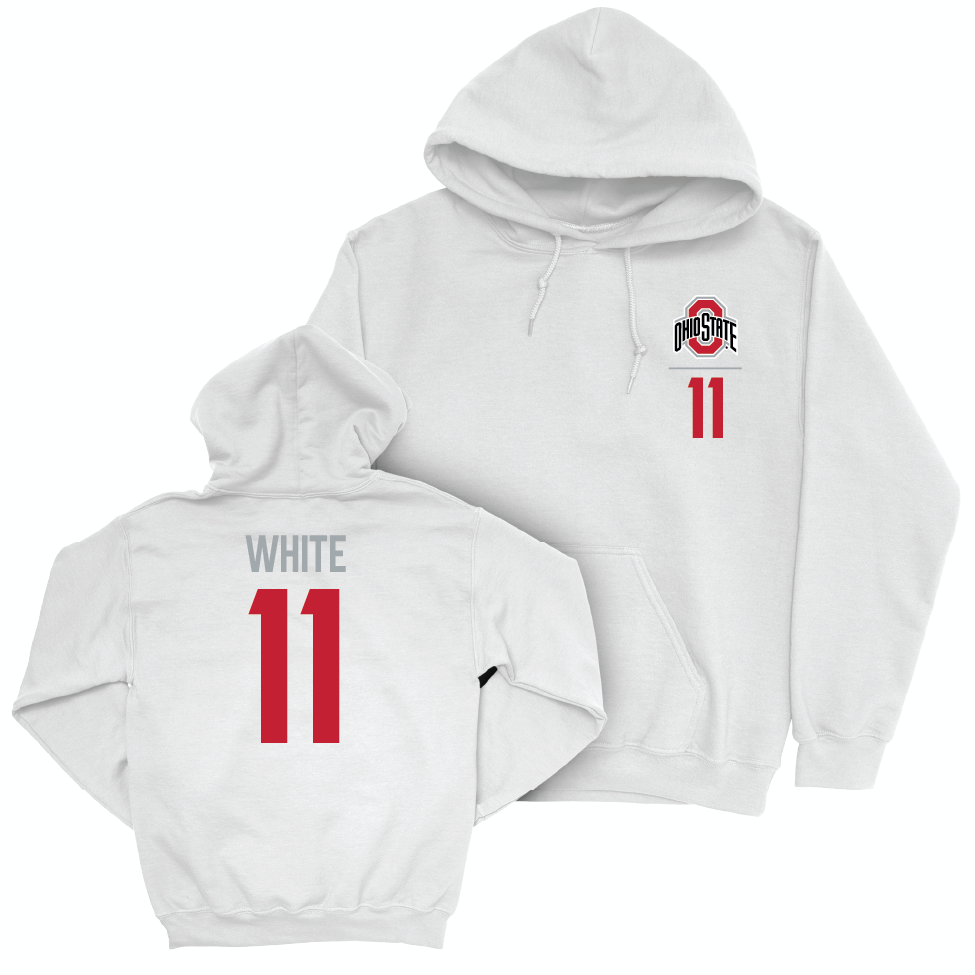 Ohio State Women's Lacrosse White Logo Hoodie - Maddie White