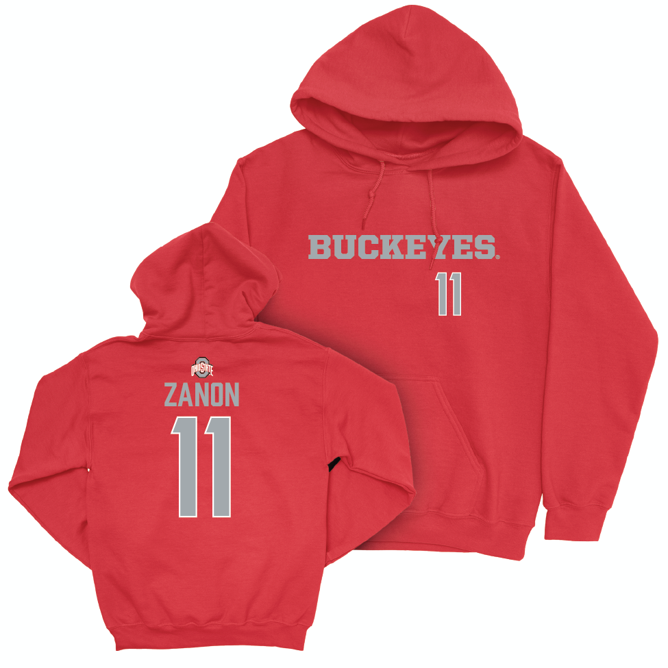 Ohio State Women's Ice Hockey Red Sideline Hoodie - Kiara Zanon | #11