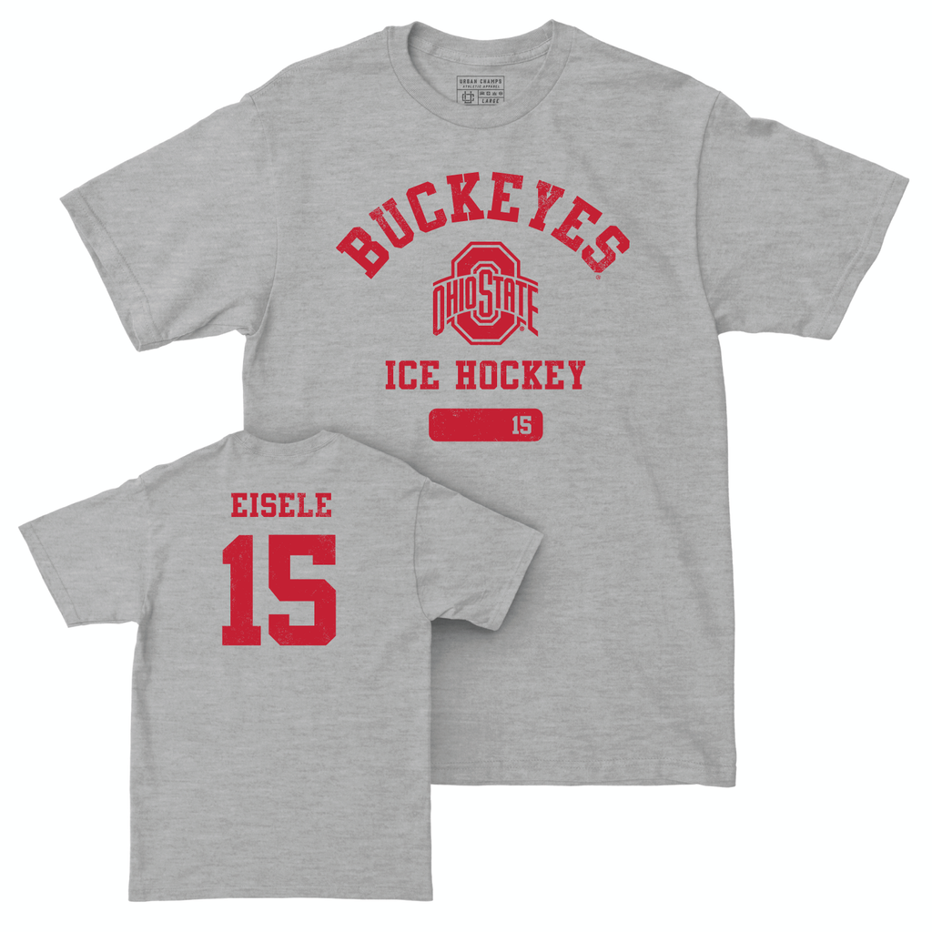 Ohio State Men's Ice Hockey Sport Grey Varsity Tee - Adam Eisele