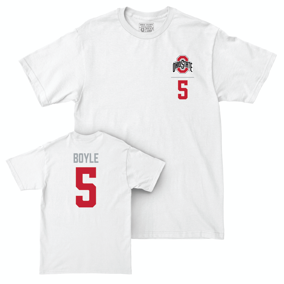 Ohio State Women's Lacrosse White Logo Comfort Colors Tee - Abby Boyle