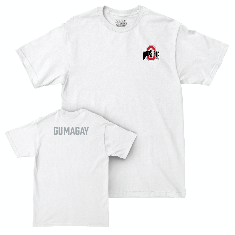 Ohio State Women's Fencing White Logo Comfort Colors Tee - Erika Gumagay