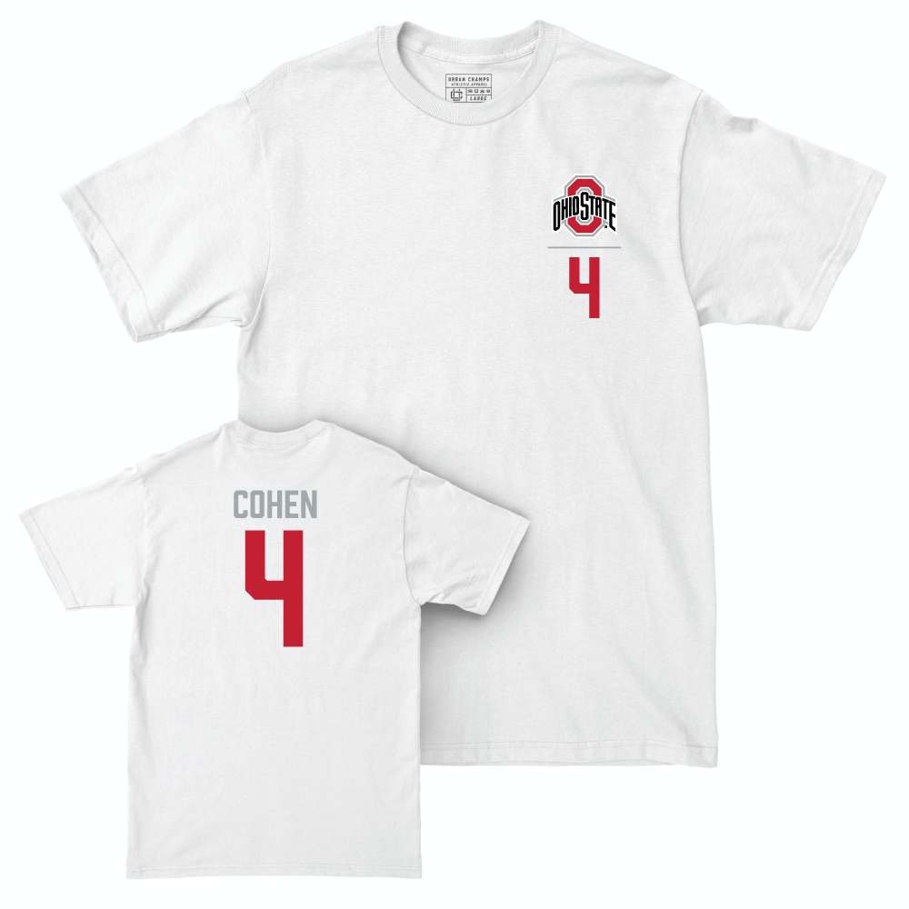 Ohio State Men's Lacrosse White Logo Comfort Colors Tee - Jake Cohen
