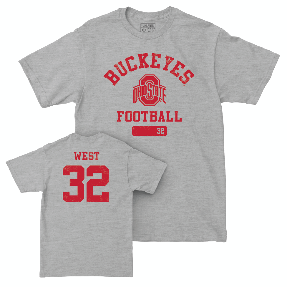 Ohio State Football Sport Grey Varsity Tee - Isaiah West