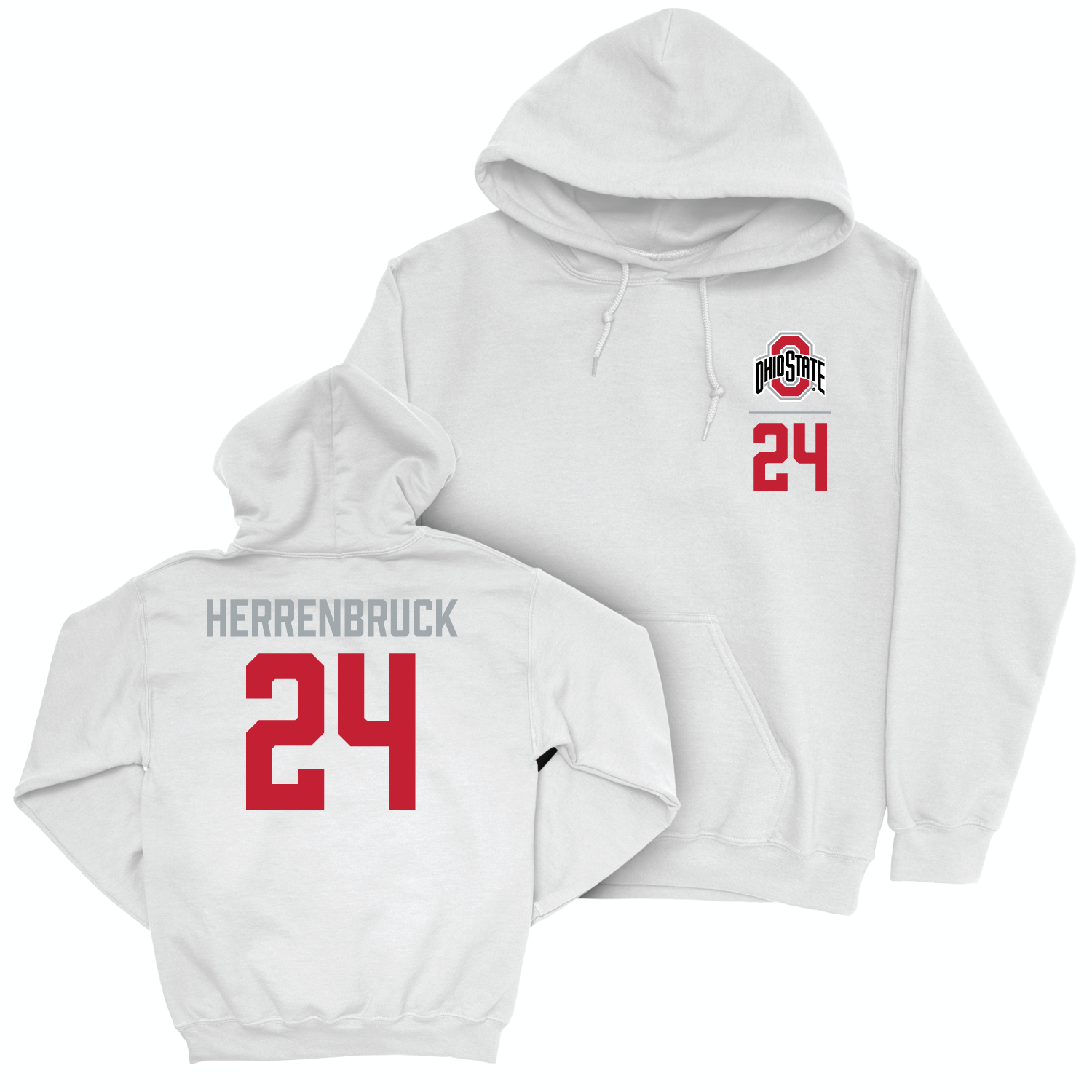 Ohio State Baseball White Logo Hoodie - Pierce Herrenbruck