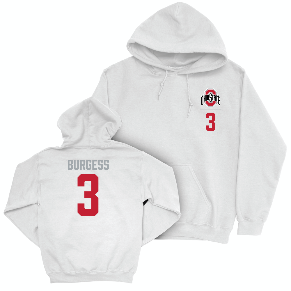 Ohio State Men's Gymnastics White Logo Hoodie - Tyler Burgess