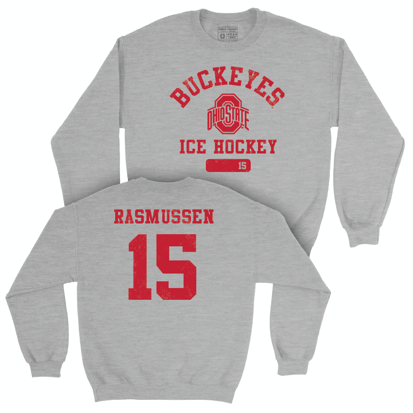 Ohio State Women's Ice Hockey Sport Grey Varsity Crew - Macy Rasmussen