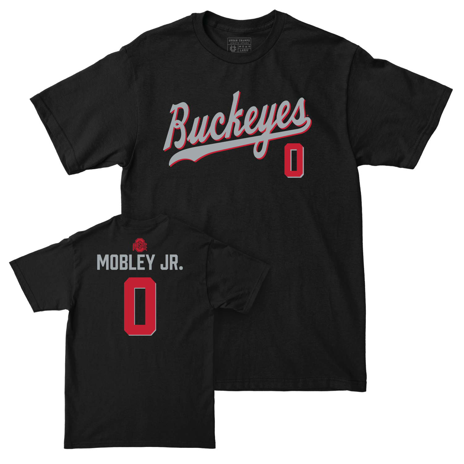 Ohio State Men's Basketball Black Script Tee - John Mobley Jr.