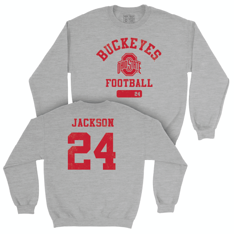 Ohio State Football Sport Grey Varsity Crew - JaKobi Jackson
