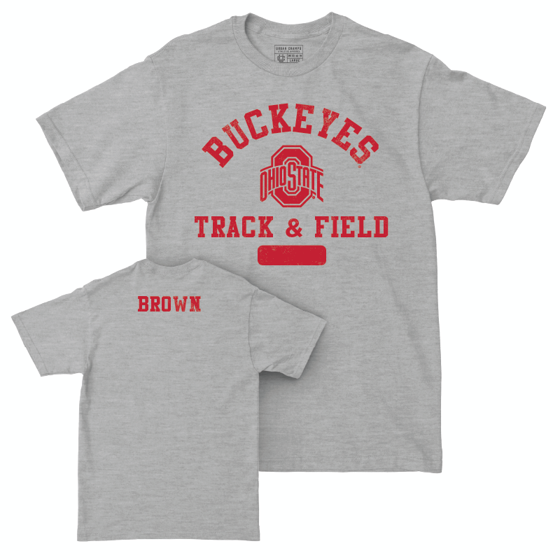 Ohio State Men's Track & Field Sport Grey Varsity Tee - Kyler Brown