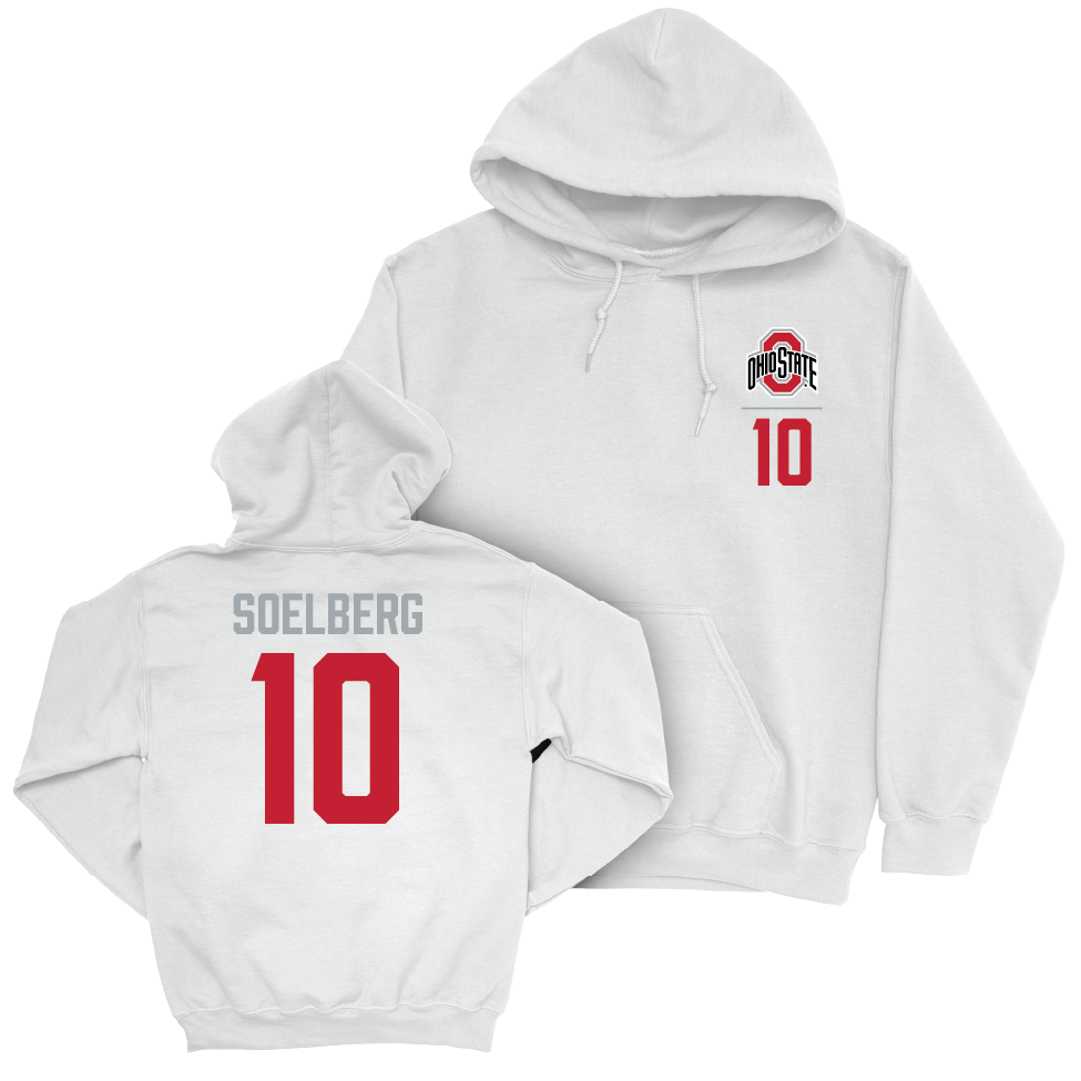 Ohio State Men's Lacrosse White Logo Hoodie - Logan Soelberg