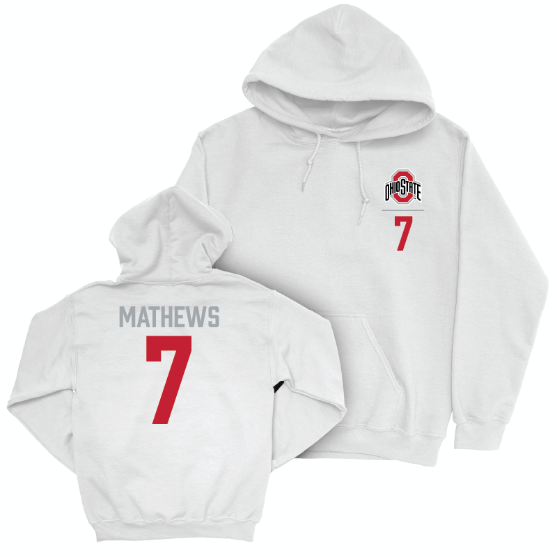 Ohio State Football White Logo Hoodie - Jermaine Mathews