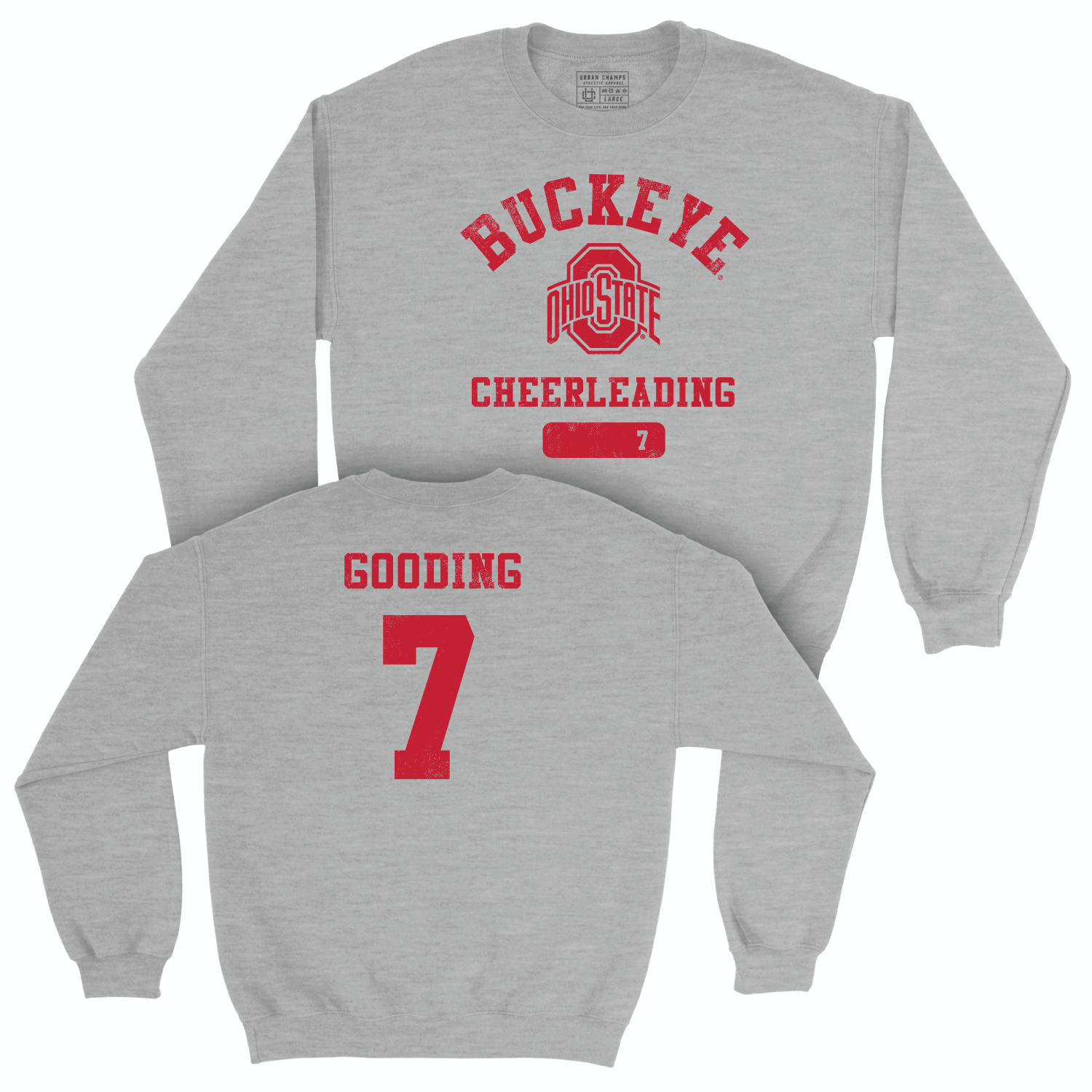 Ohio State Women's Cheerleading Sport Grey Varsity Crew - Sarah Gooding