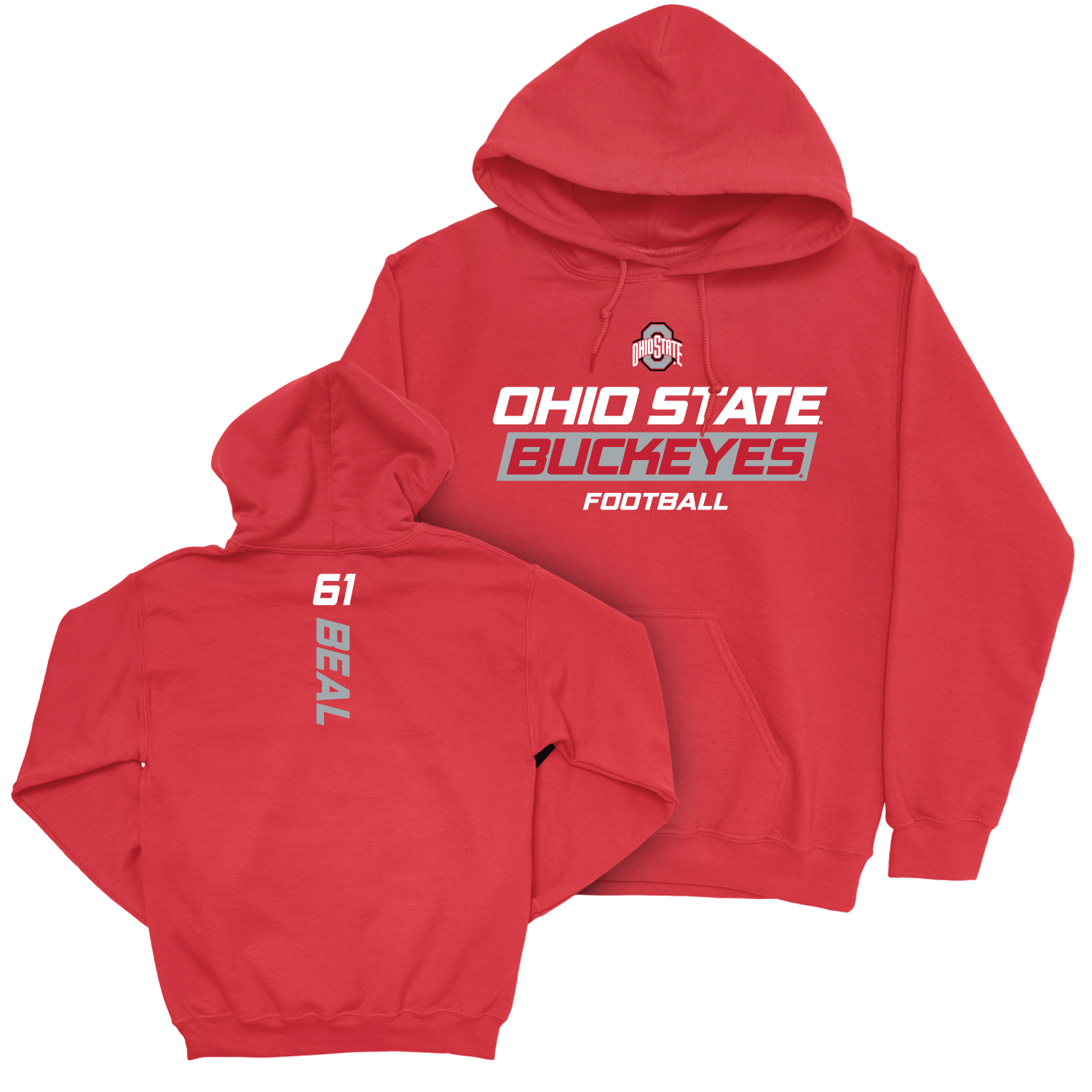 Ohio State Football Red Rush Hoodie - Landon Beal