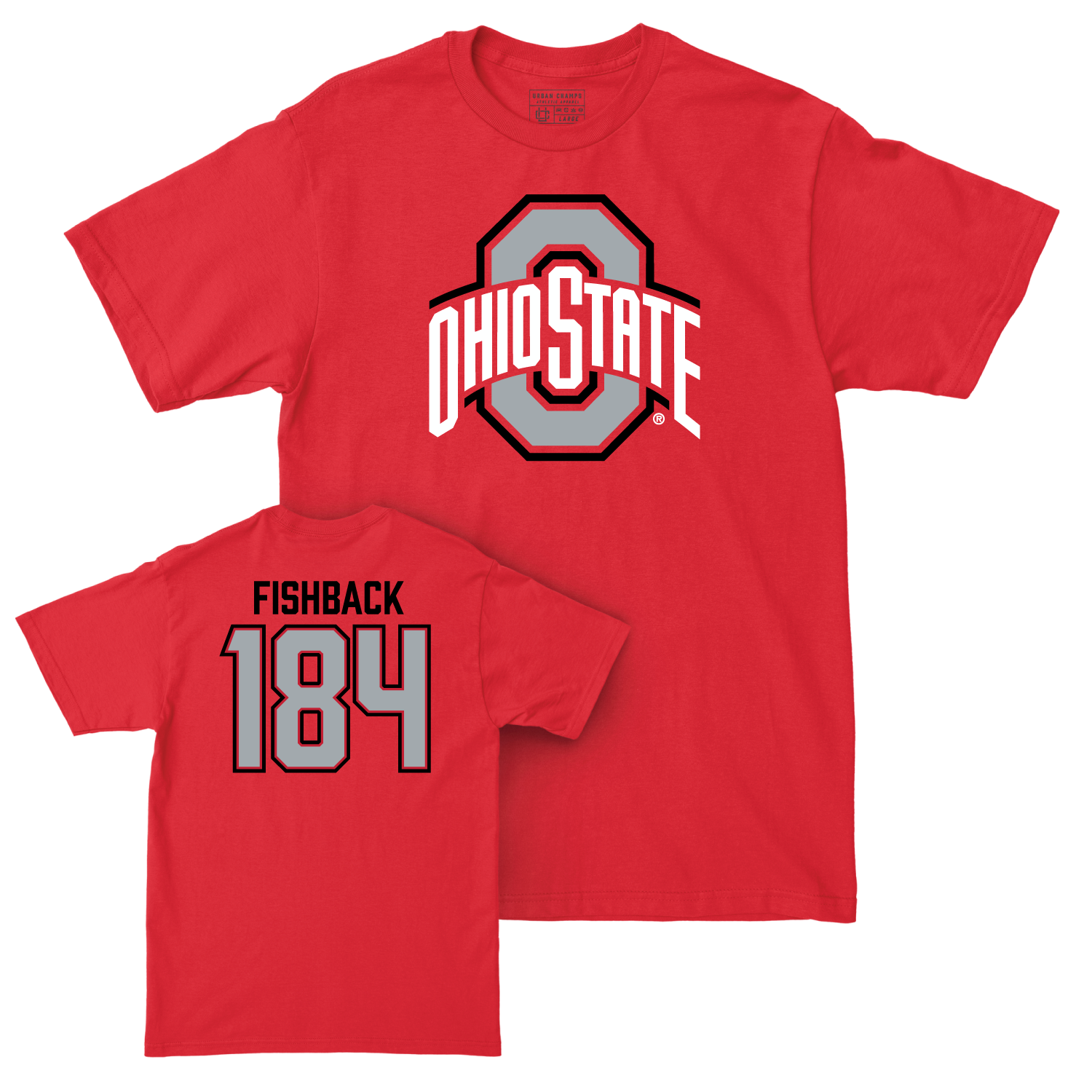 Ohio State Men's Wrestling Red Legacy Tee - Dylan Fishback