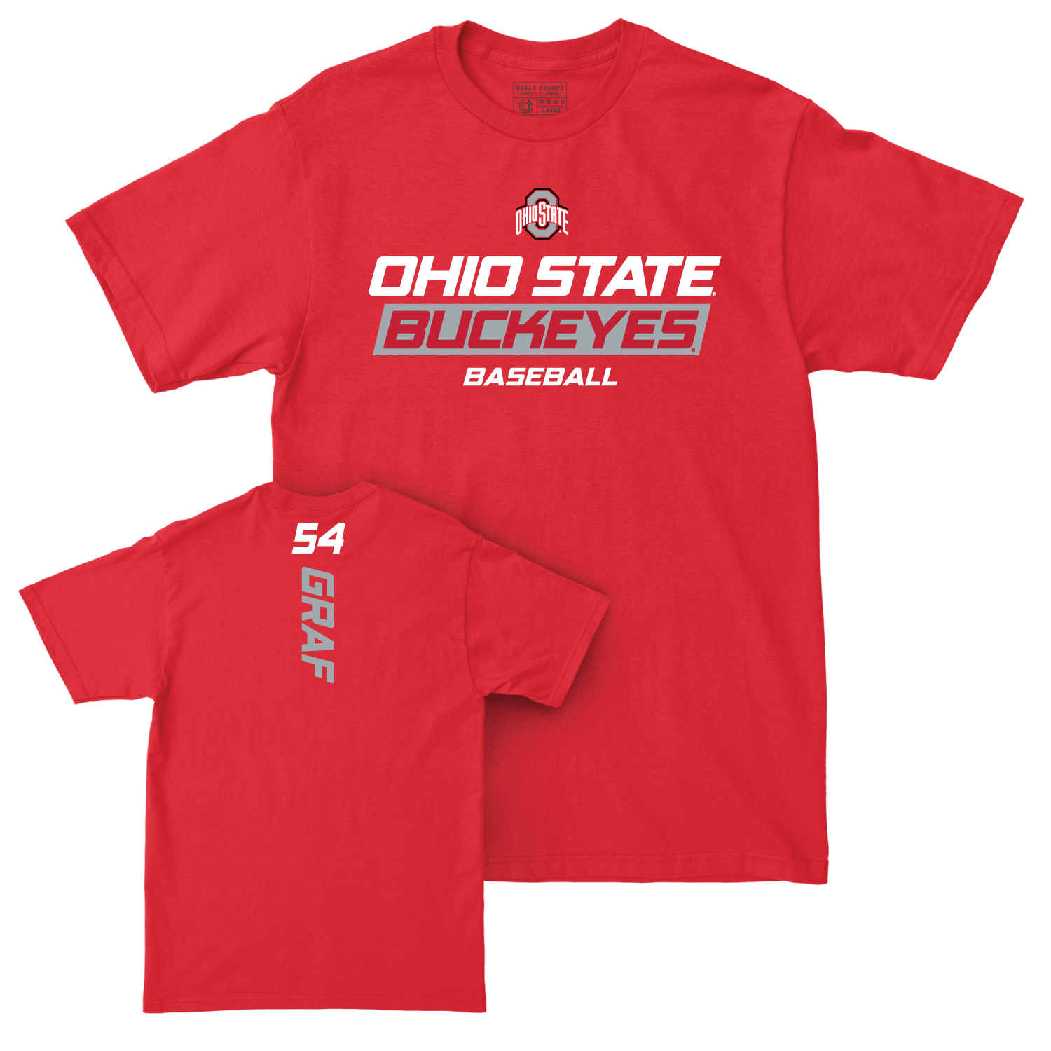 Ohio State Baseball Red Rush Tee - Owen Graf