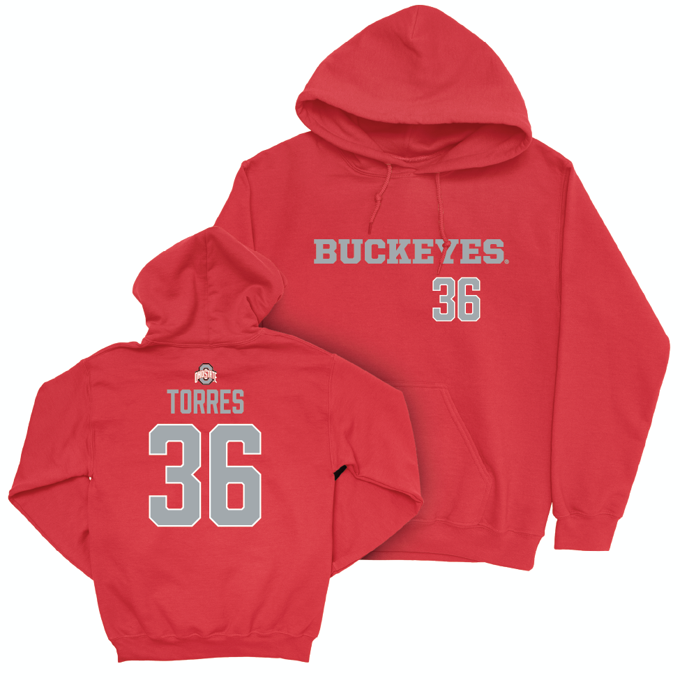 Ohio State Women's Lacrosse Red Sideline Hoodie - Jocelyn Torres