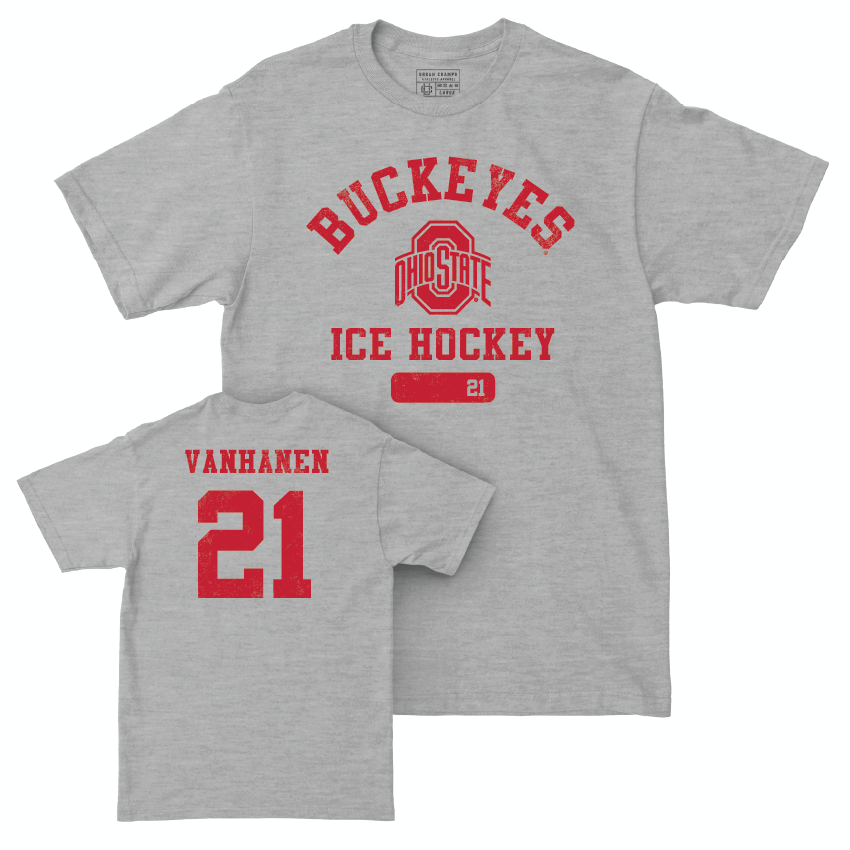 Ohio State Women's Ice Hockey Sport Grey Varsity Tee - Sanni Vanhanen