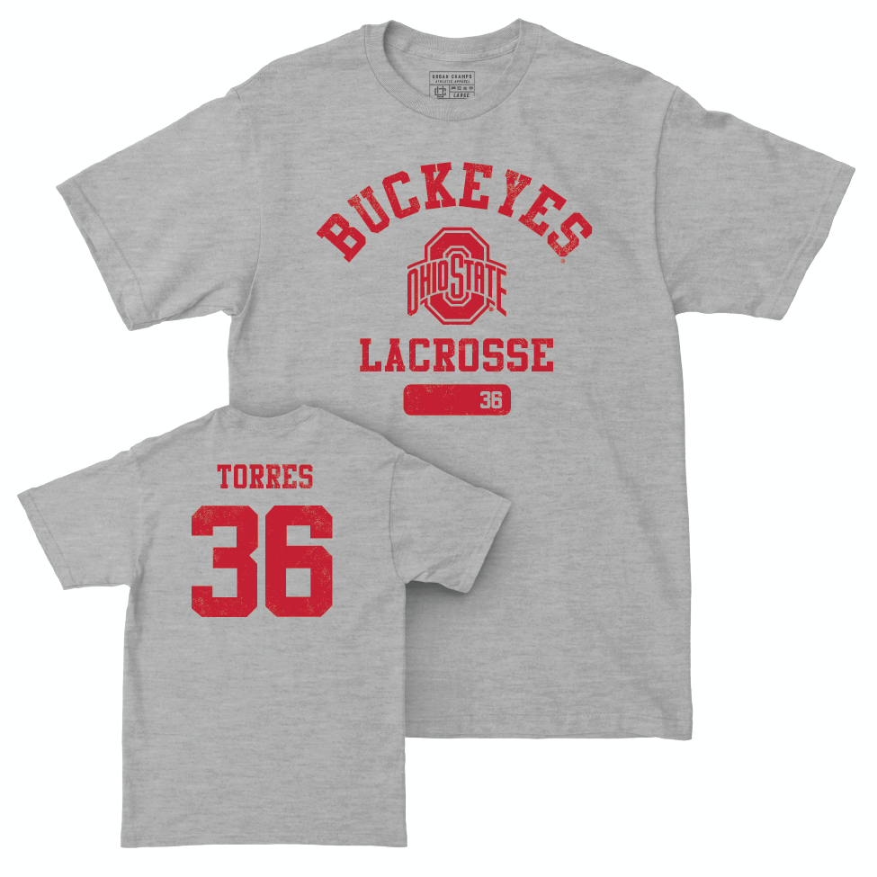 Ohio State Women's Lacrosse Sport Grey Varsity Tee - Jocelyn Torres