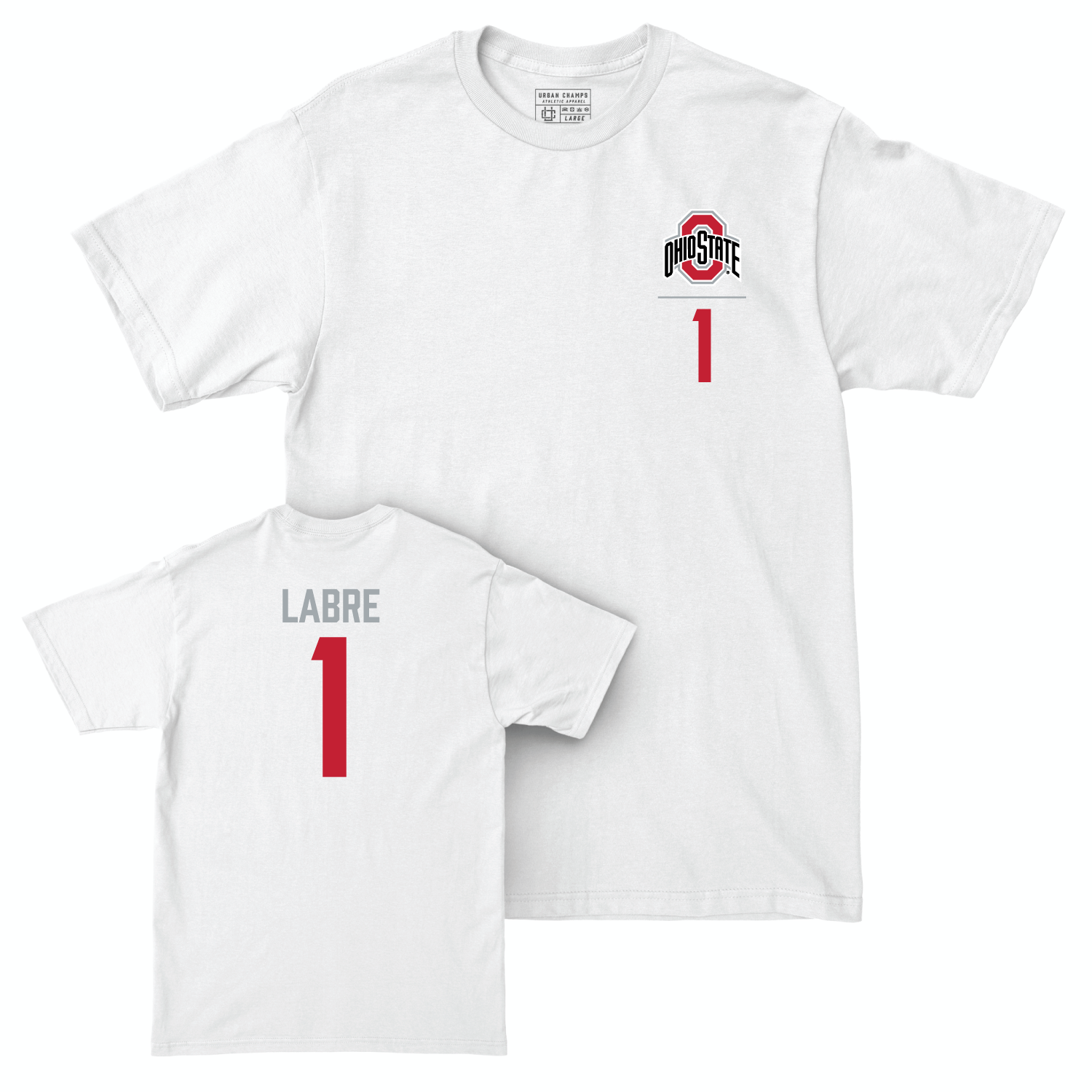 Ohio State Men's Ice Hockey White Logo Comfort Colors Tee - Dawson Labre