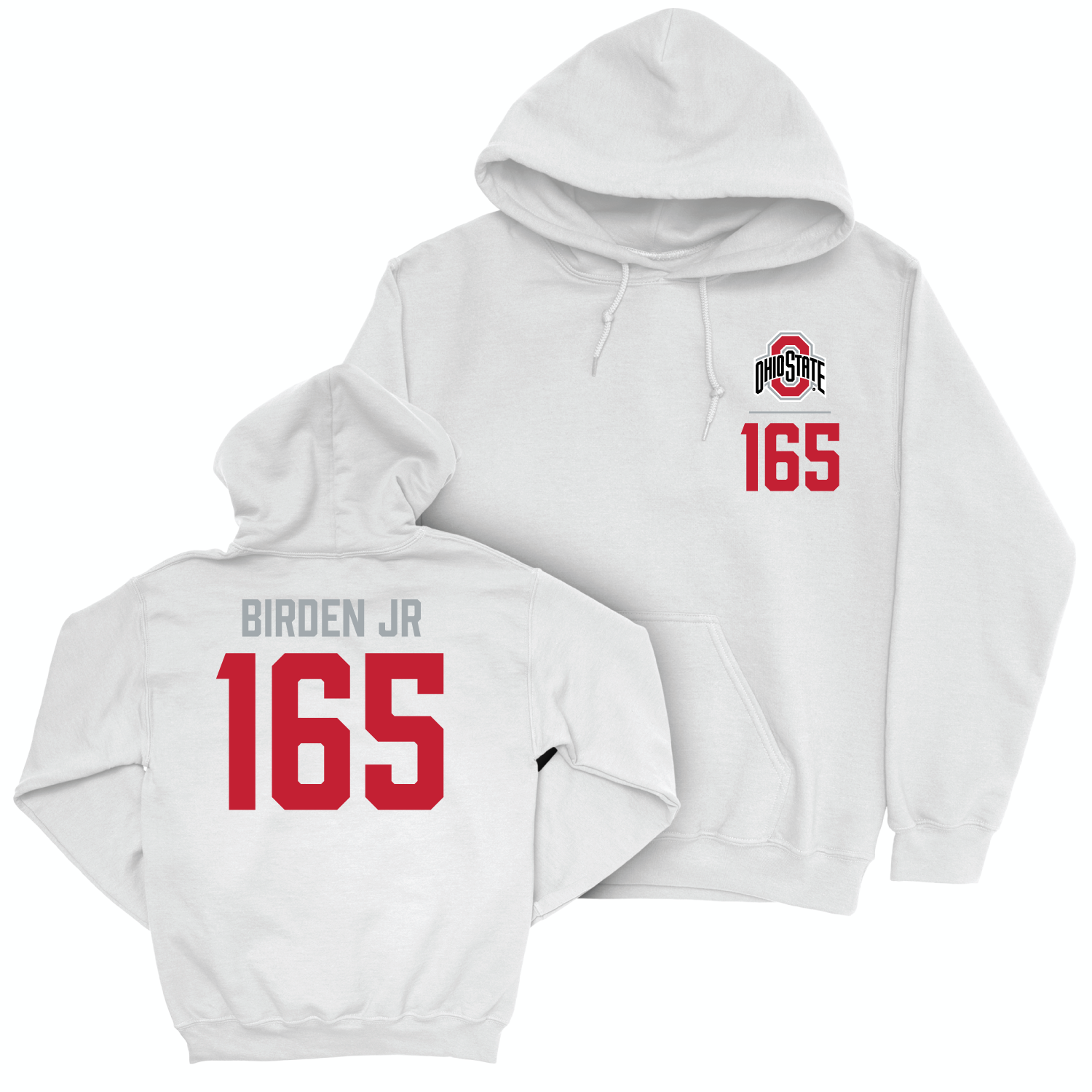 Ohio State Men's Wrestling White Logo Hoodie - e’Than Birden Jr
