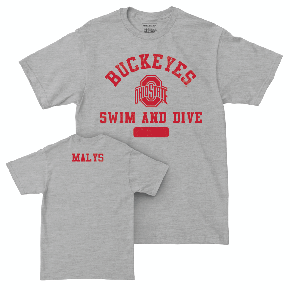 Ohio State Women's Swim & Dive Sport Grey Varsity Tee - Lucy Malys