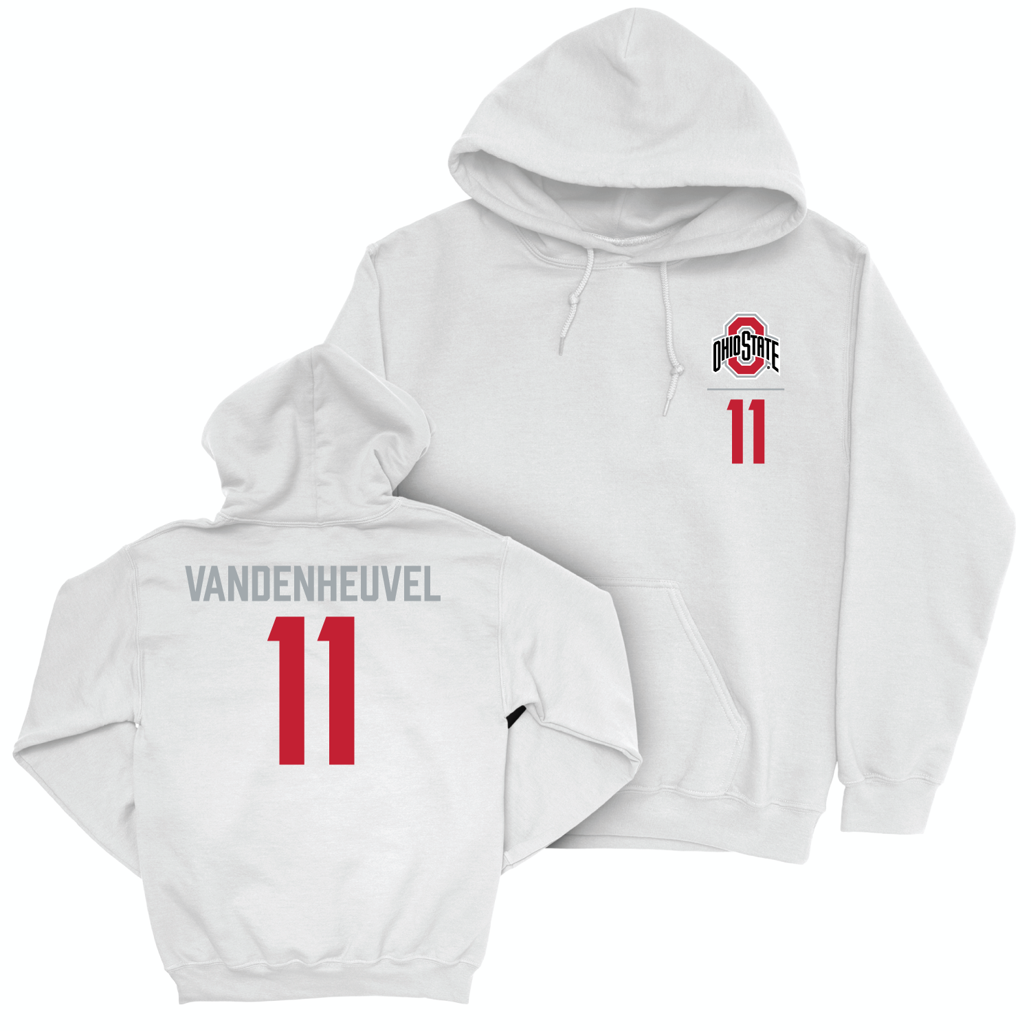 Ohio State Baseball White Logo Hoodie - Miles Vandenheuvel