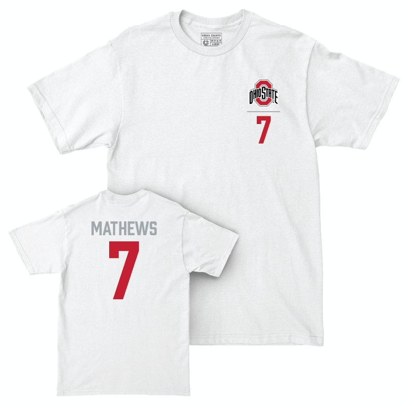 Ohio State Football White Logo Comfort Colors Tee - Jermaine Mathews