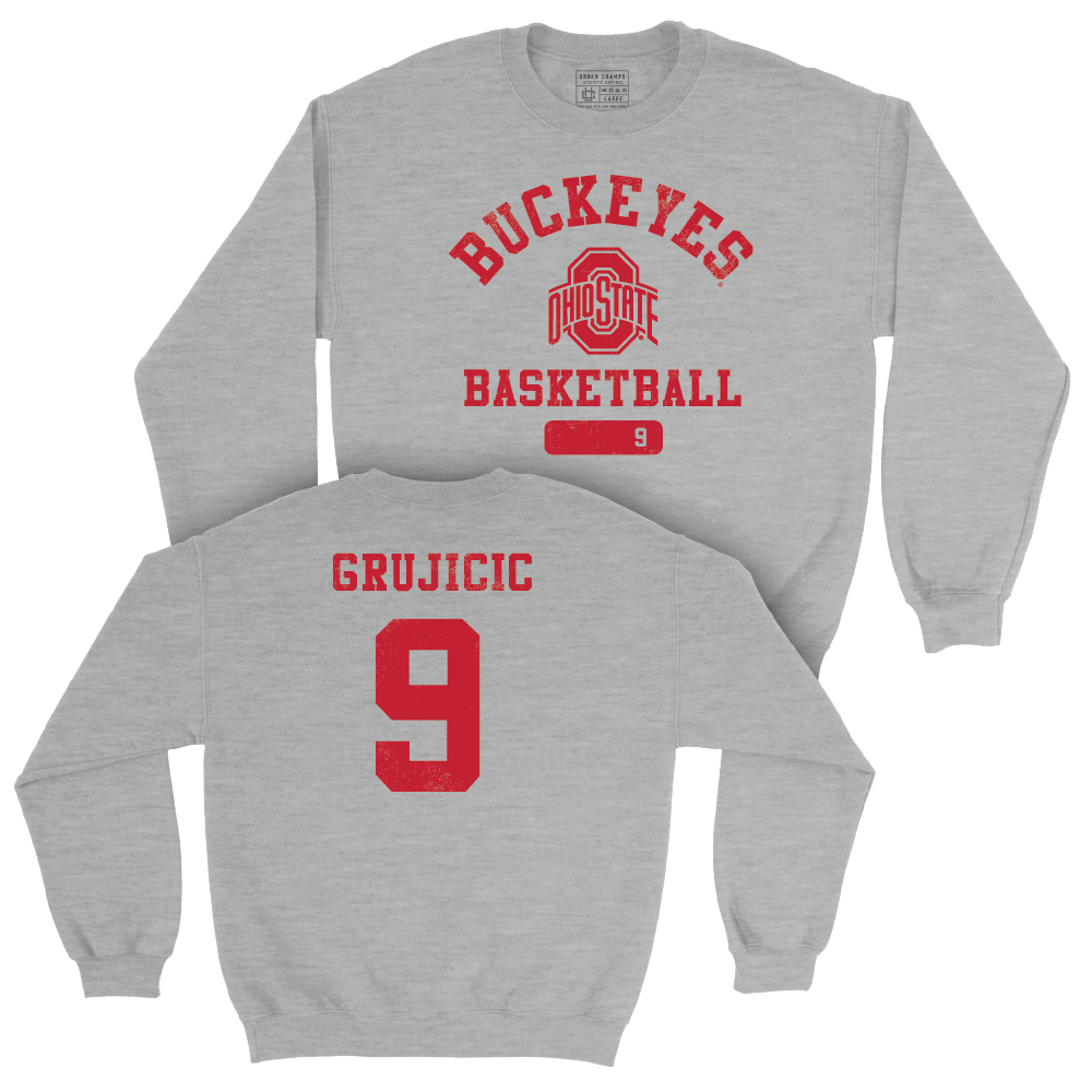Ohio State Men's Basketball Sport Grey Varsity Crew - Mathieu Grujicic