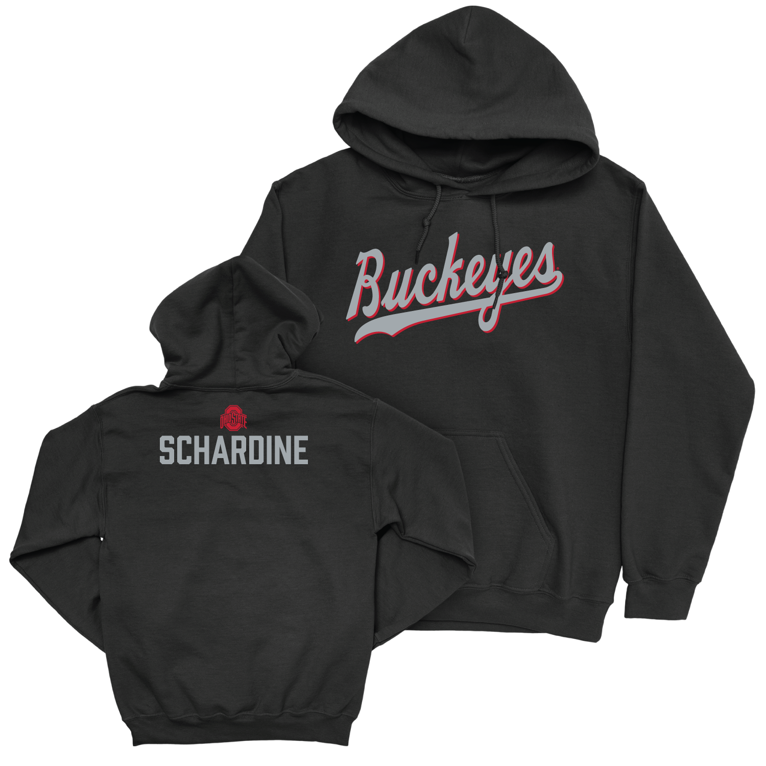 Ohio State Men's Fencing Black Script Hoodie - James Schardine