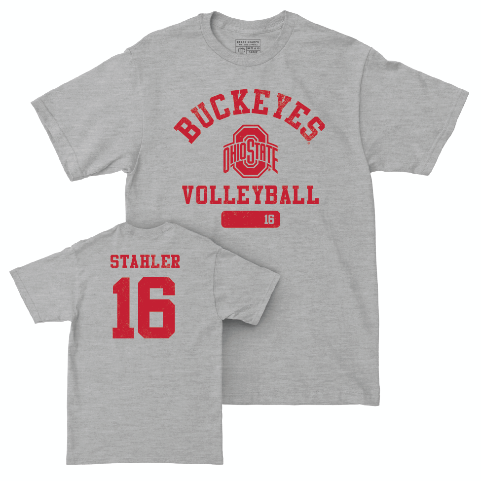 Ohio State Women's Volleyball Sport Grey Varsity Tee - Mia Stahler