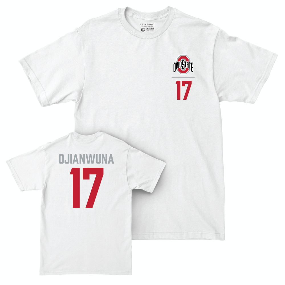 Ohio State Men's Basketball White Logo Comfort Colors Tee - Joshua Ojianwuna