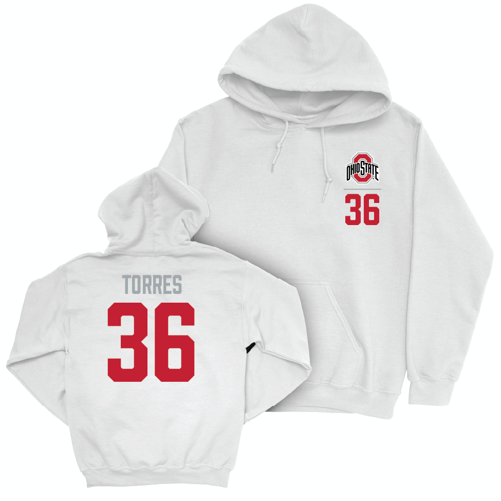 Ohio State Women's Lacrosse White Logo Hoodie - Jocelyn Torres