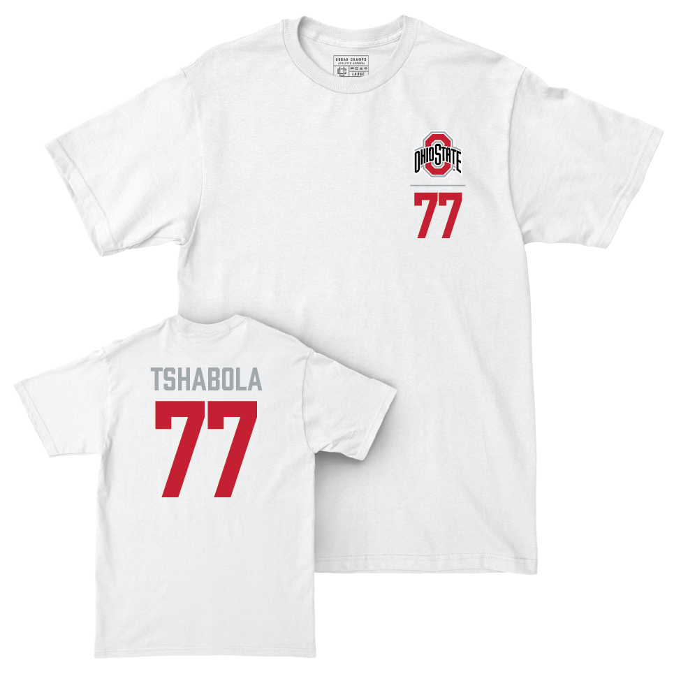 Ohio State Football White Logo Comfort Colors Tee - Teg Tshabola
