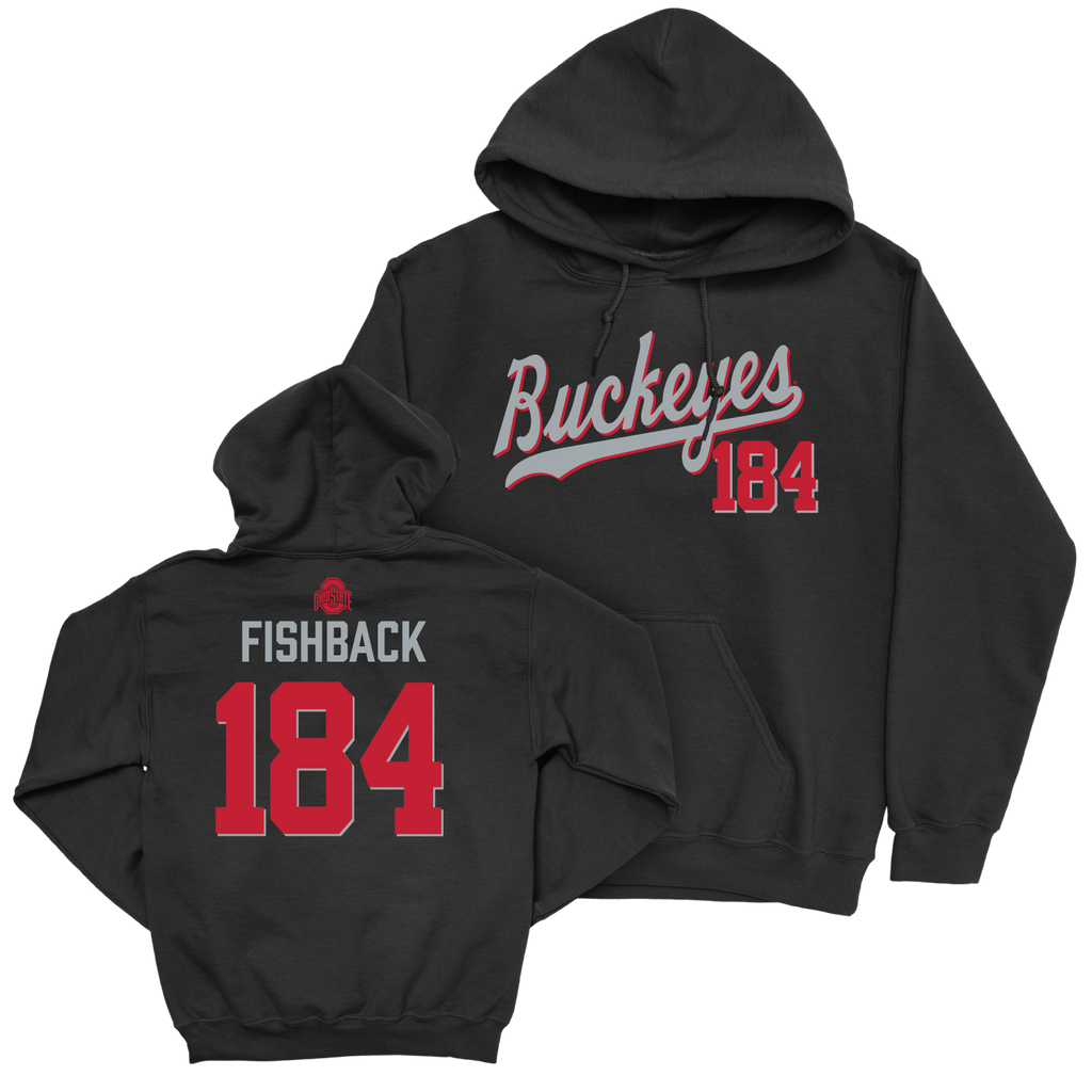 Ohio State Men's Wrestling Black Script Hoodie - Dylan Fishback