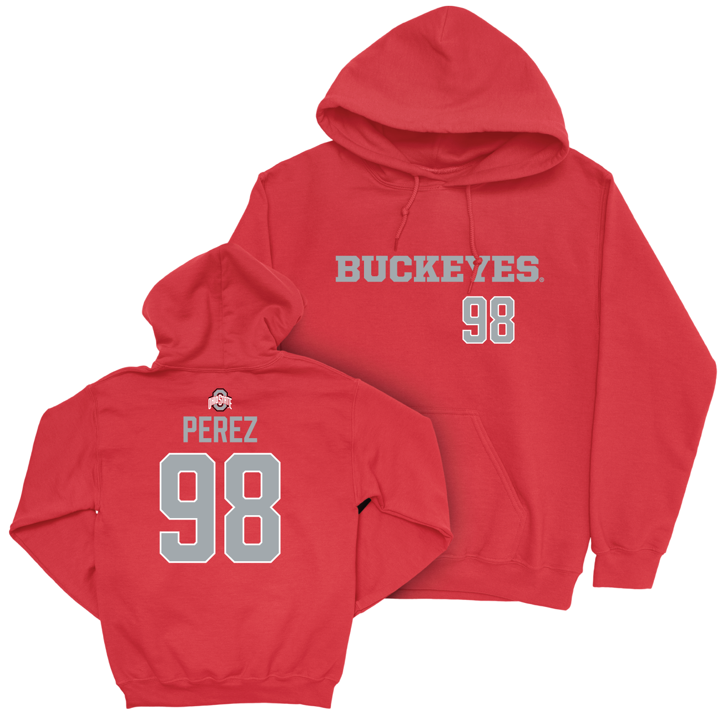Ohio State Football Red Sideline Hoodie - Jamir Perez