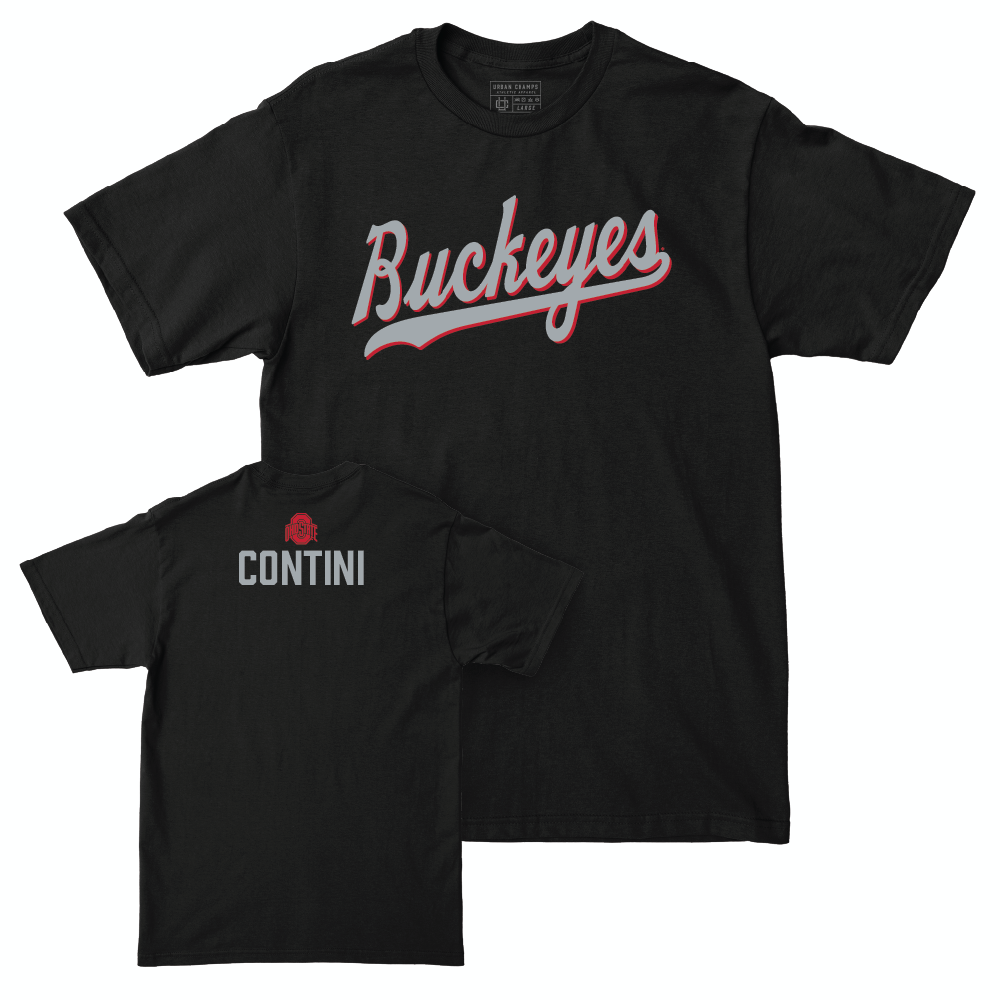 Ohio State Men's Gymnastics Black Script Tee - Peyton Contini