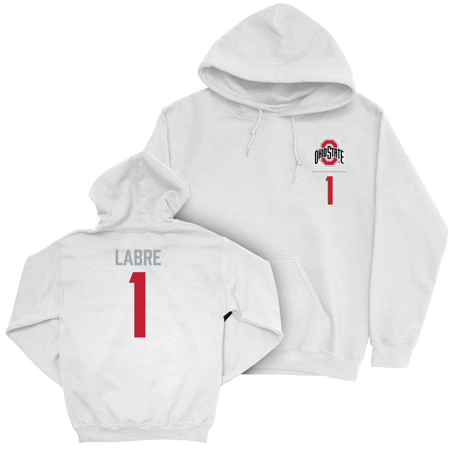 Ohio State Men's Ice Hockey White Logo Hoodie - Dawson Labre